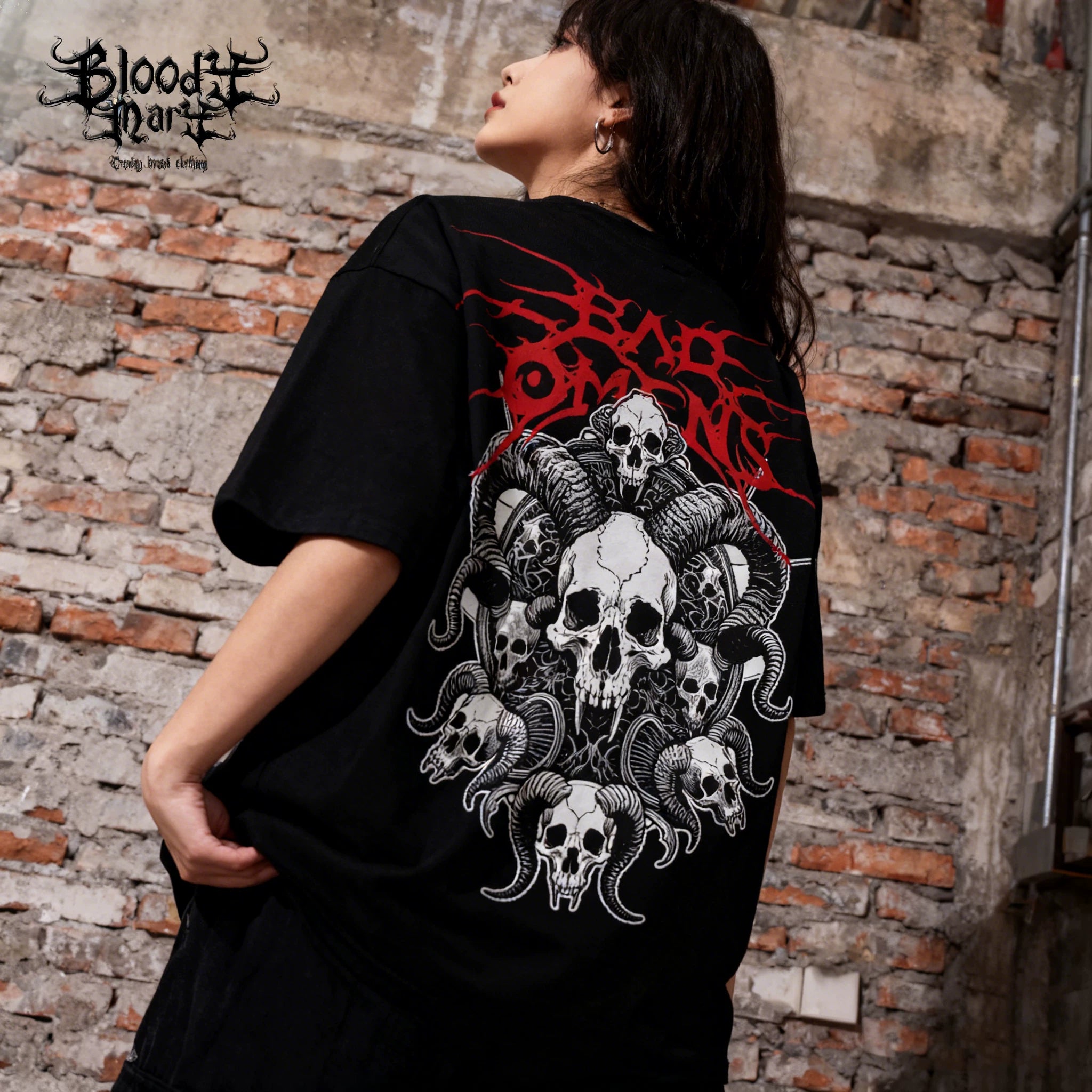 American street Chicano floral font short sleeved loose cotton heavyweight niche hip-hop tattoo artist trendy T-shirt