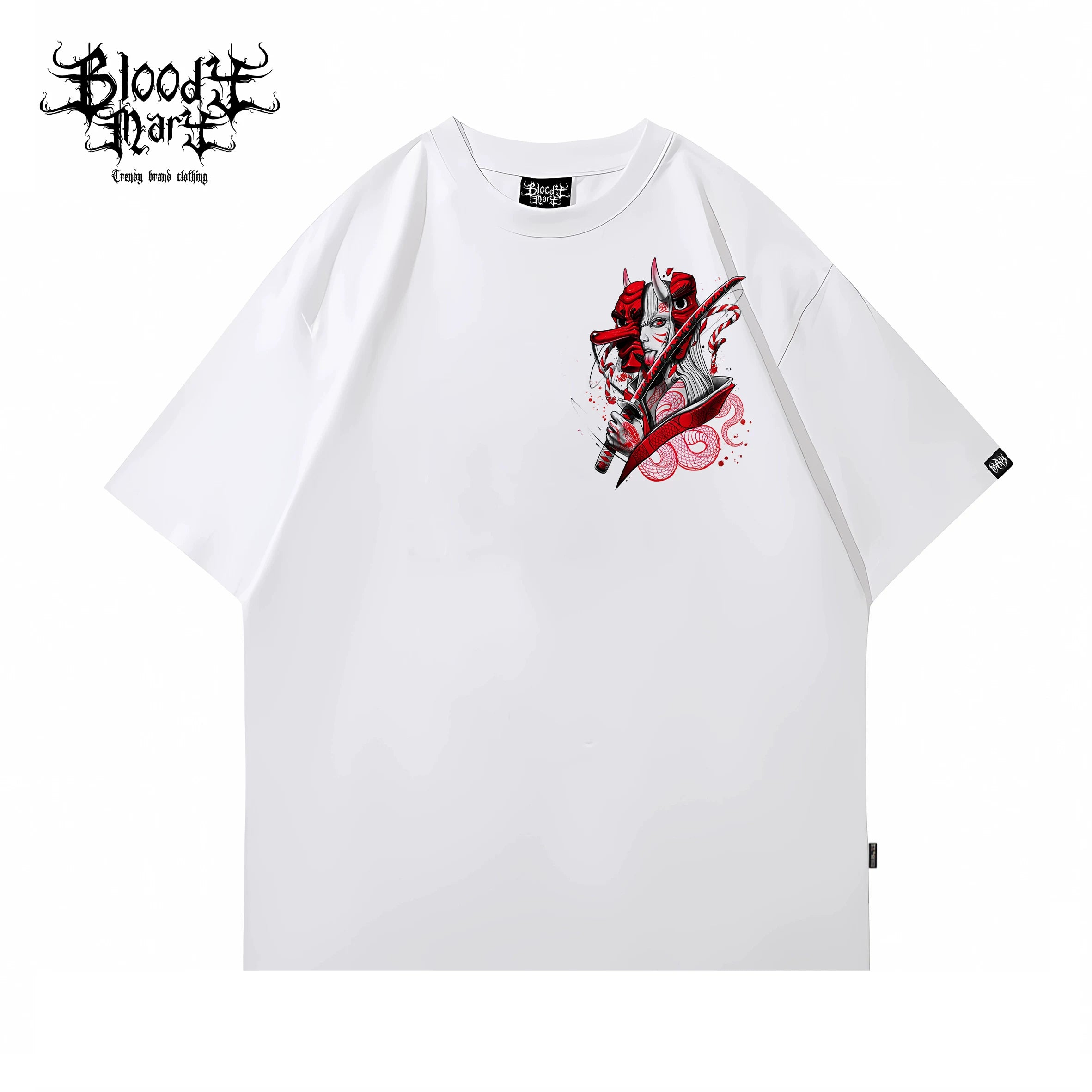 American street hip-hop cross flower font hip-hop American West Coast prayer hand T-shirt street dance tattoo artist