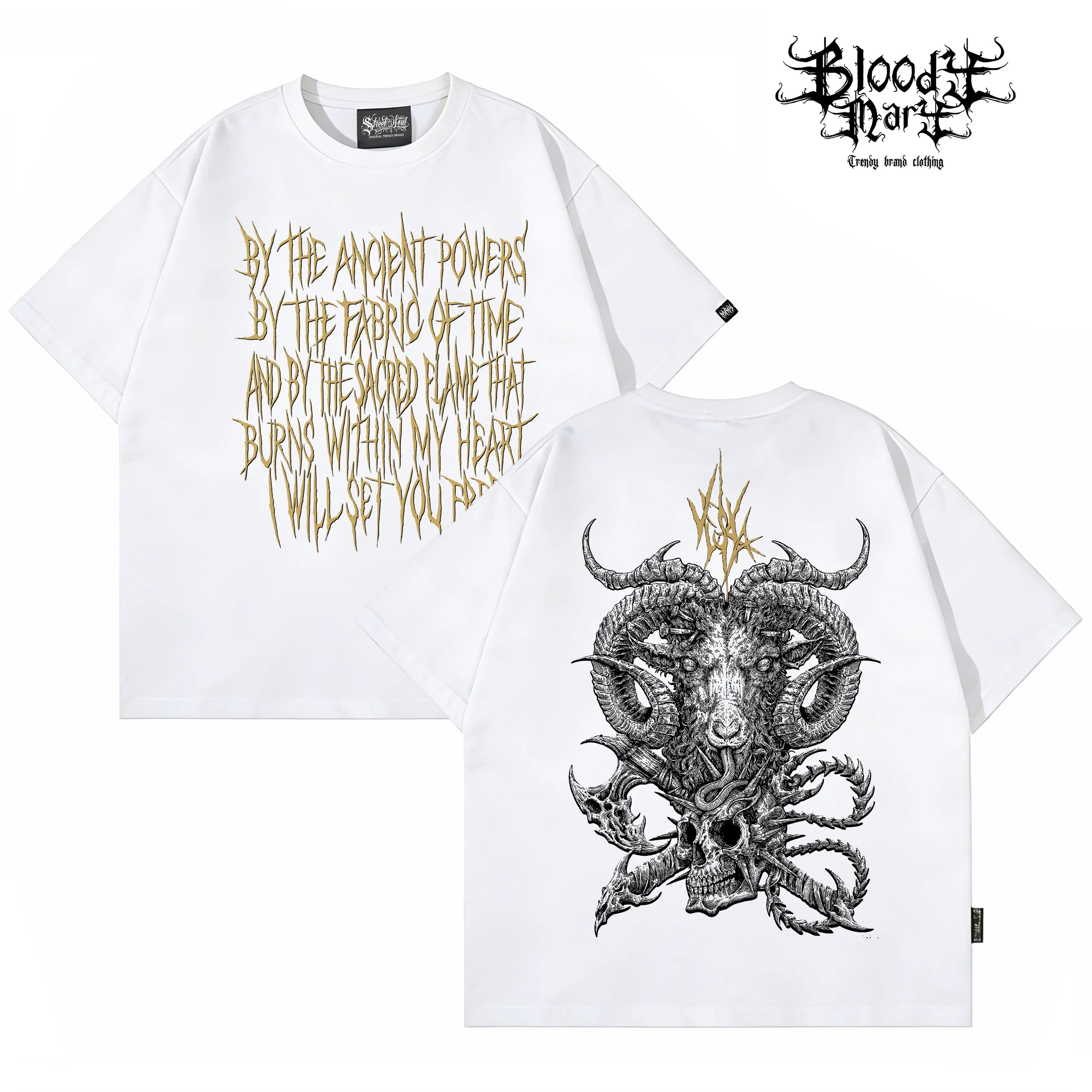 American hip-hop style dark printed short sleeved T-shirt for men, loose and heavyweight pure cotton, niche street flower font trendy brand