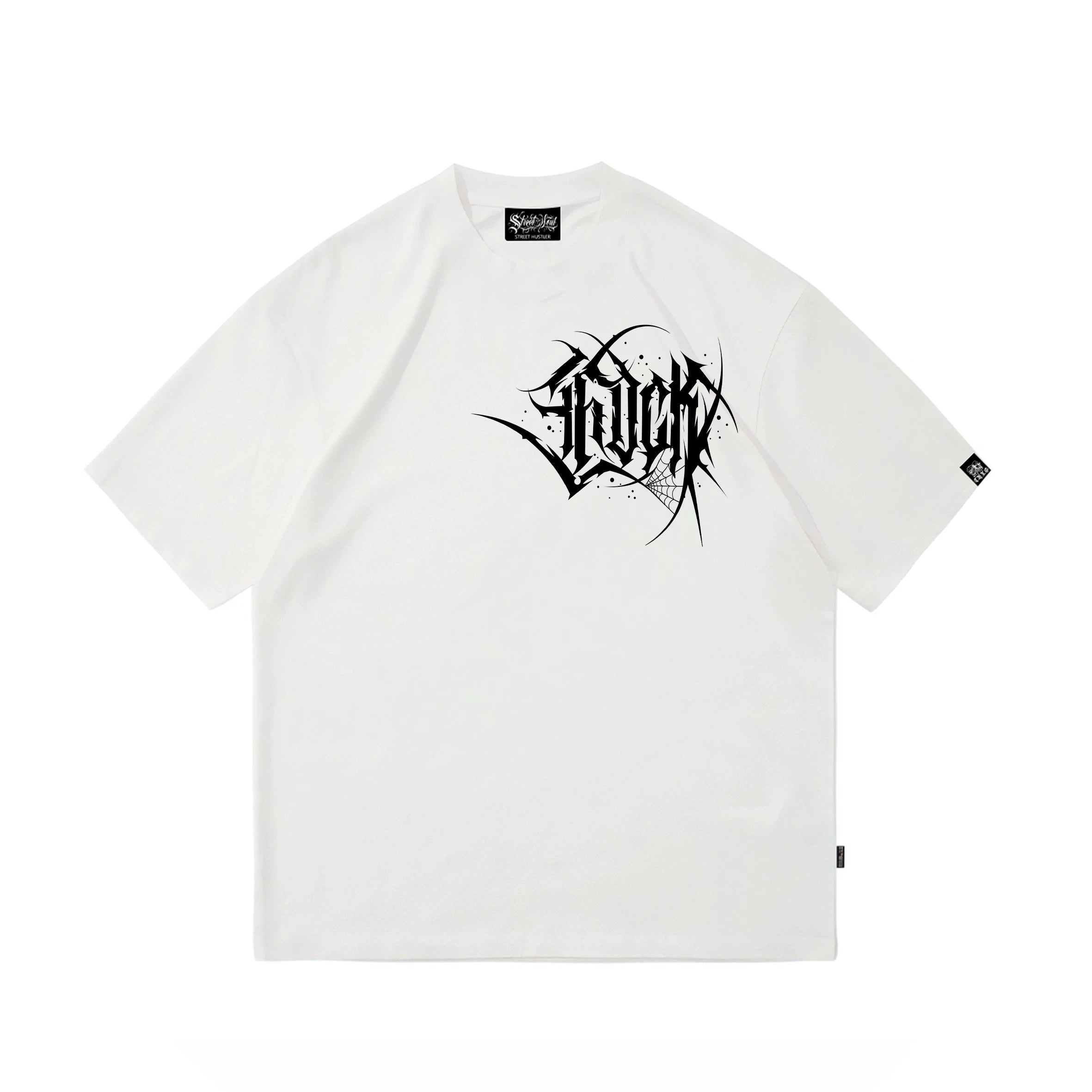 Loose T-shirt Chicano Dark Flower Font West Coast Printed High Street Short Sleeve American Heavy Cotton Trendy Brand