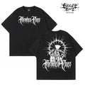 American street rose skeleton short sleeved loose pure cotton heavyweight niche hip-hop fashion brand tattoo artist T-shirt