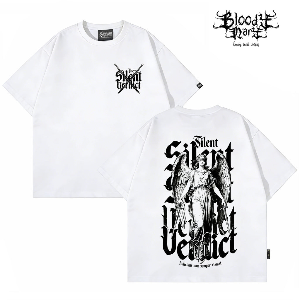 Trendy American Retro Gothic Flower Font Short sleeved T-shirt for Men and Women, Loose Black Print, Trendy High Street