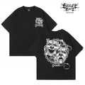 Trendy American Street Chicano Flower Font Short Sleeve Loose Cotton Heavy Weight Clown Hip Hop Tattoo Artist T-shirt Crowd