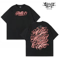 American street flower font short sleeved loose cotton heavyweight niche hip-hop tattoo artist trendy T-shirt