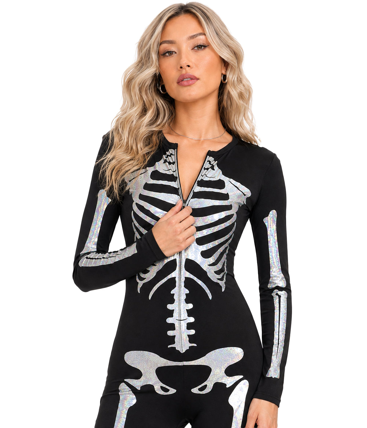 Shimmer Skeleton Bodysuit Costume
