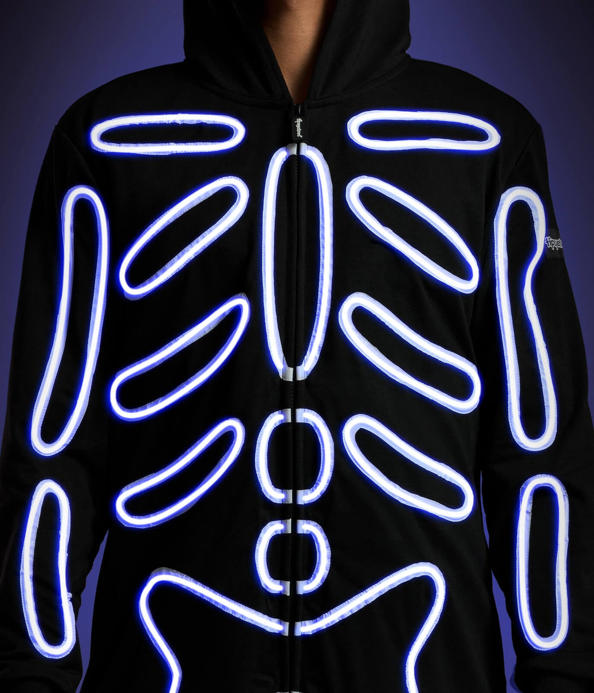 Men's Neon LED Light Up Skeleton Costume