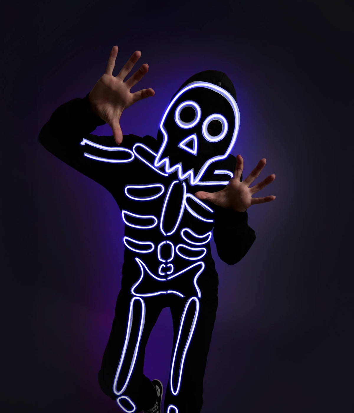 Women's Neon LED Light Up Skeleton Costume