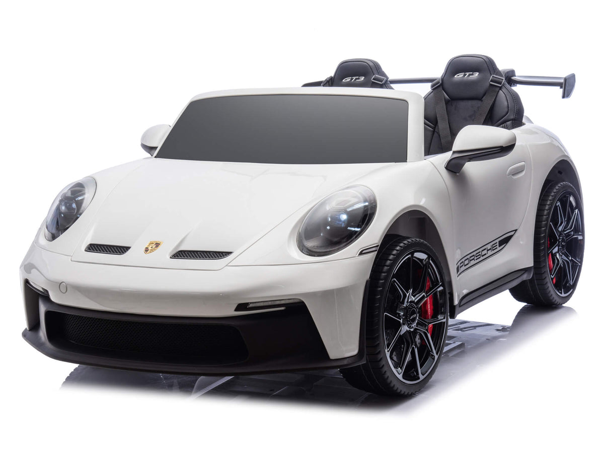 24V Porsche 911 GT3 Kids 2-Seater Ride On Car - White