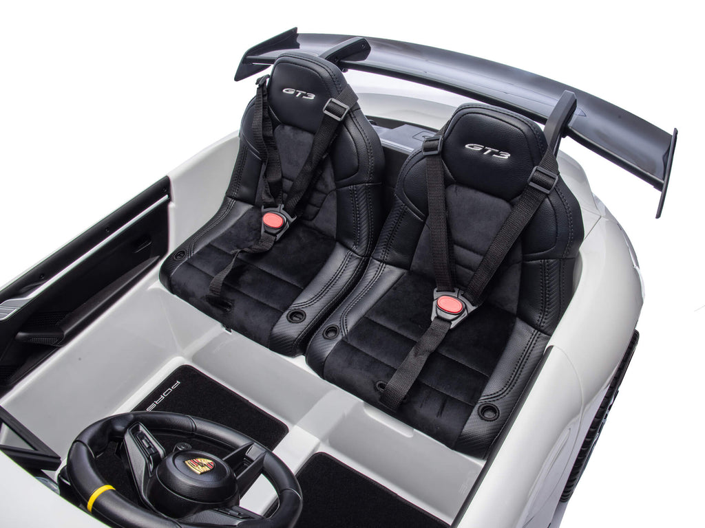 24V Porsche 911 GT3 Kids 2-Seater Ride On Car - White