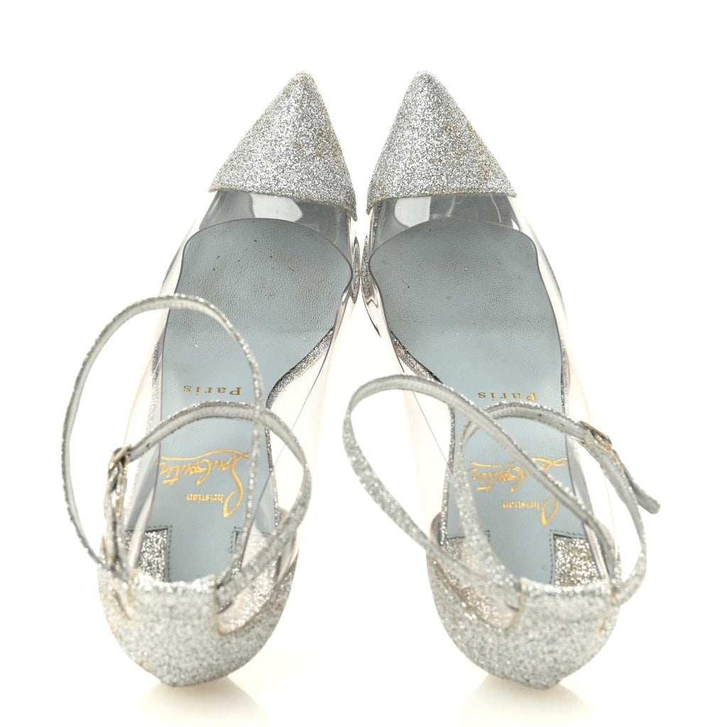 Glitter PVC Un Bout 100 Pumps 35 Silver