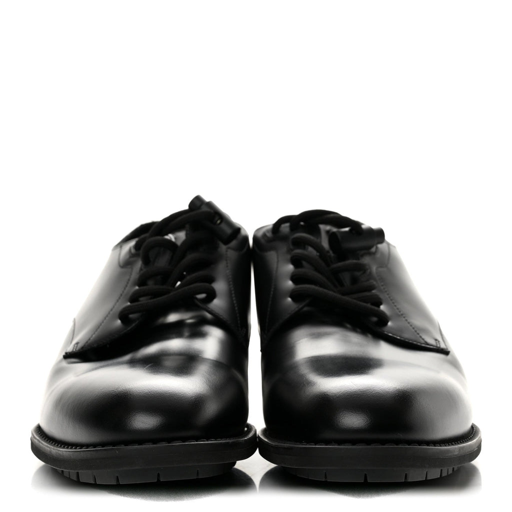 Calfskin Mens Formal Derby Shoes 6 Black