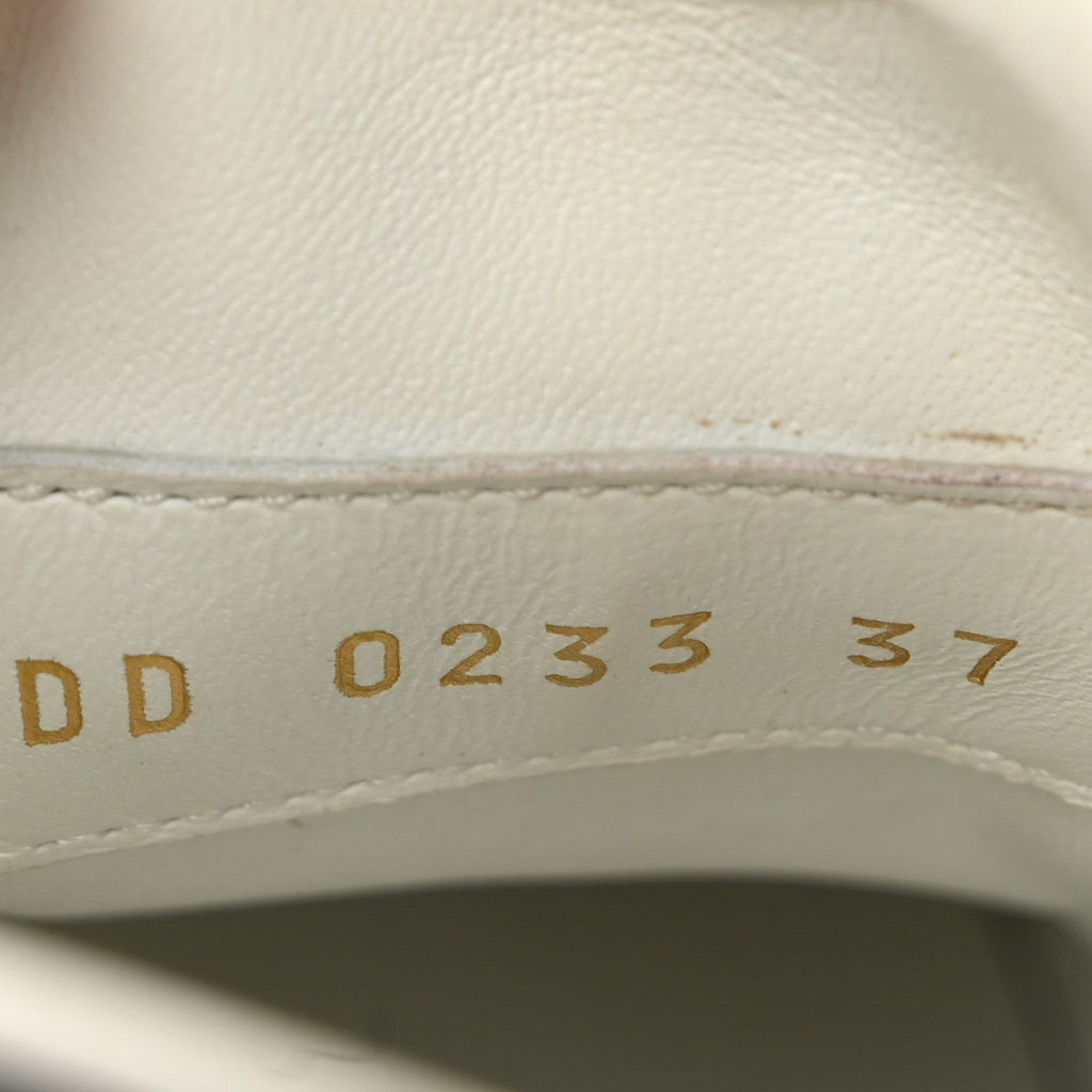 Monogram Embossed Calfskin Time Out Sneakers 37 White Black