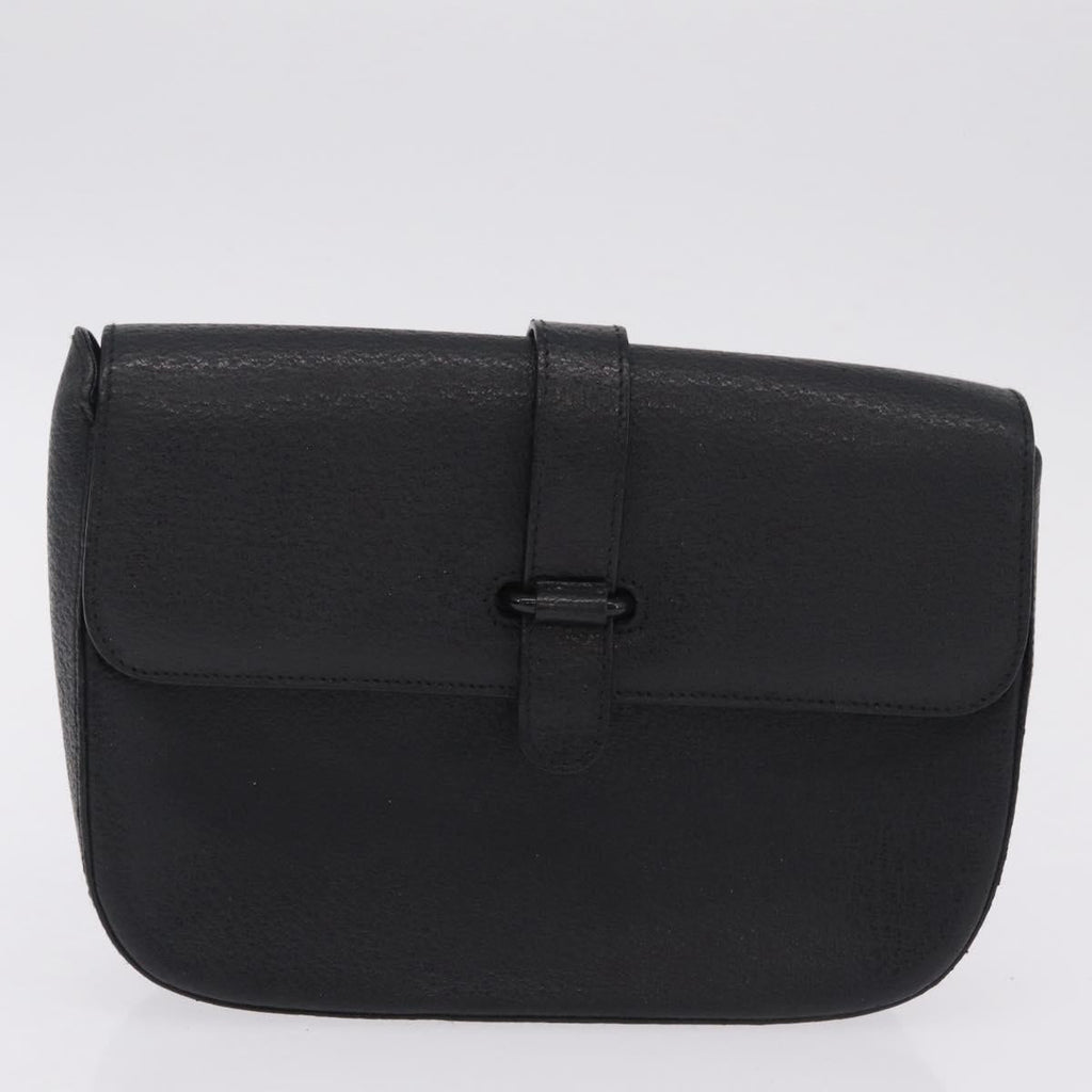 GUCCI Micro GG Clutch Bag Hand Bag Leather 3 Set Black Beige Auth am12787