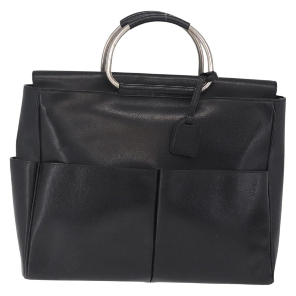 GUCCI Micro GG Clutch Bag Hand Bag Leather 3 Set Black Beige Auth am12787