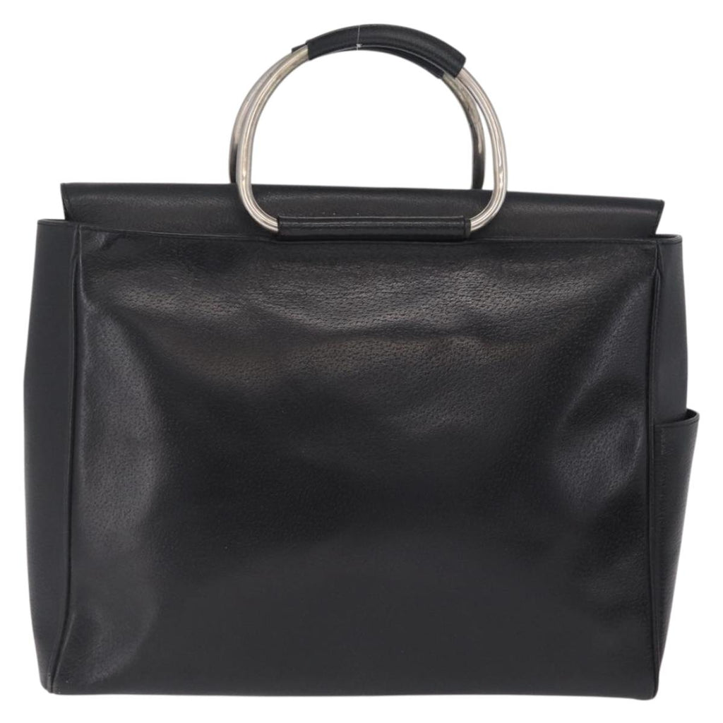 GUCCI Micro GG Clutch Bag Hand Bag Leather 3 Set Black Beige Auth am12787