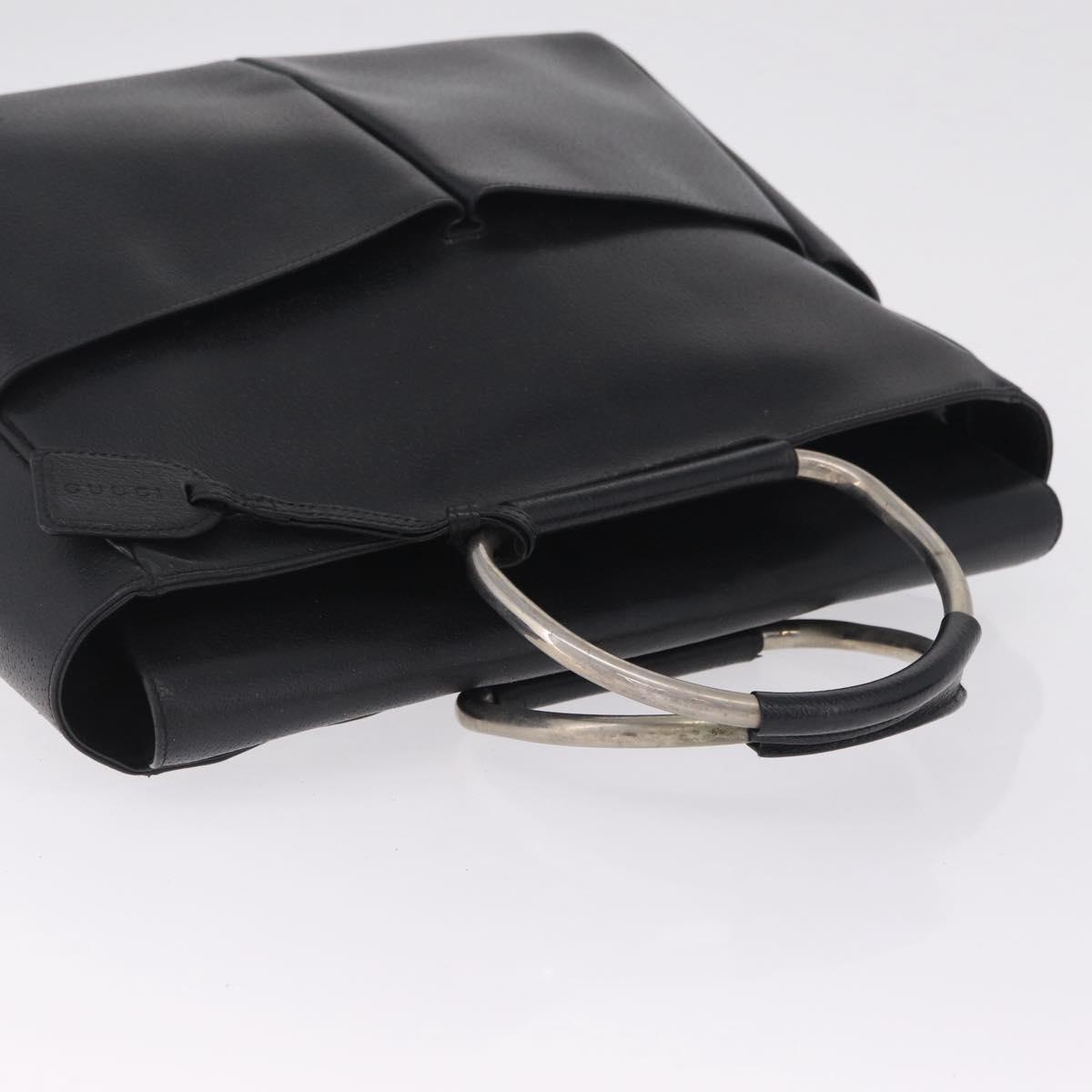 GUCCI Micro GG Clutch Bag Hand Bag Leather 3 Set Black Beige Auth am12787