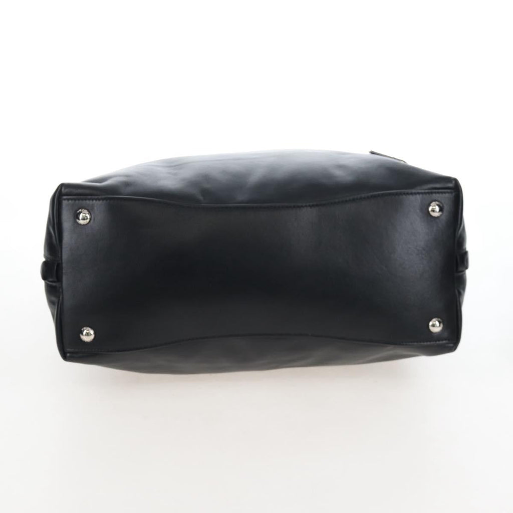 PRADA Shoulder Bag Leather Black Silver Auth am12823SAM