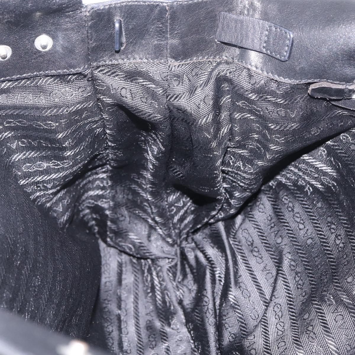 PRADA Tote Bag Nylon Black Silver BR1325 Auth am12835V