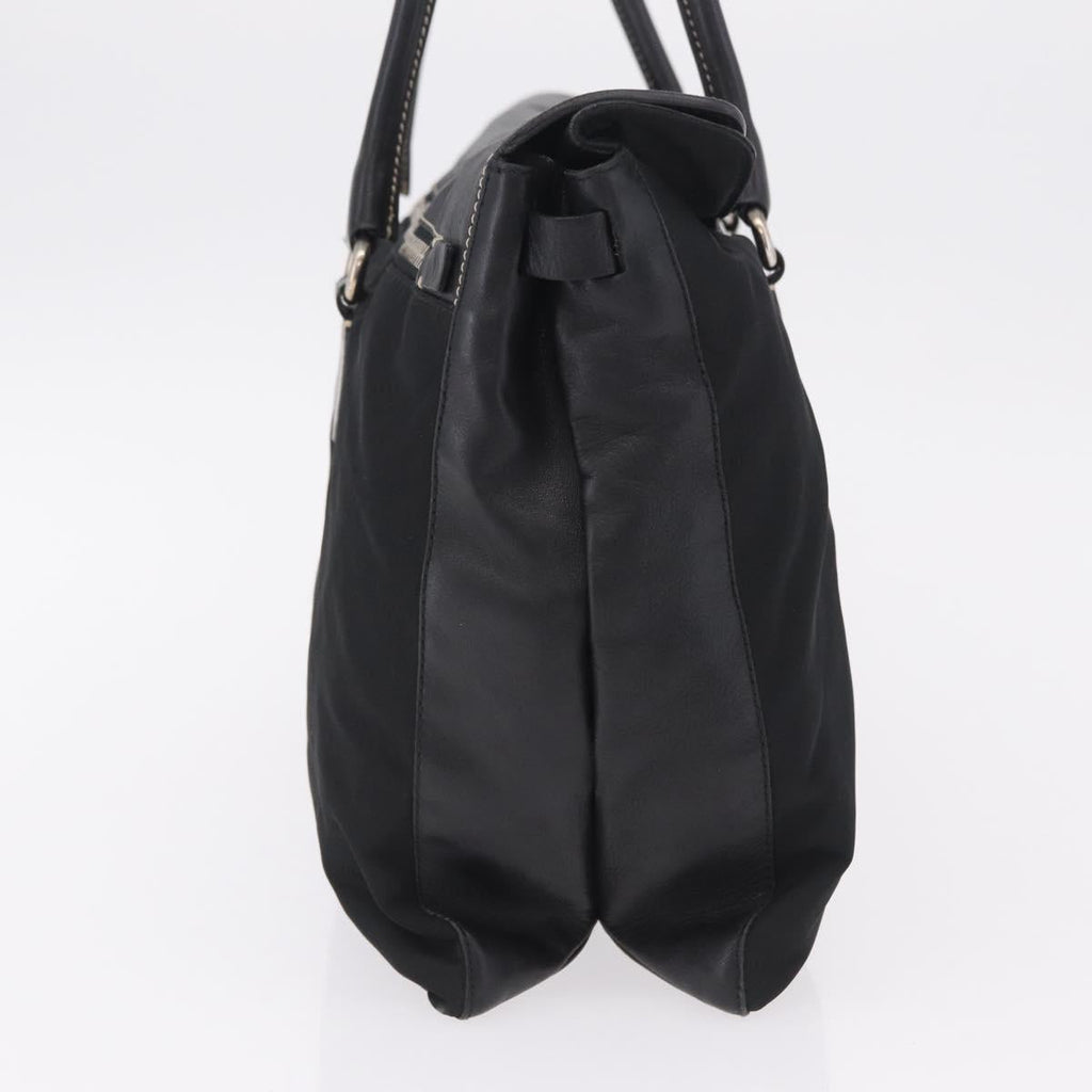 PRADA Tote Bag Nylon Black Silver BR1325 Auth am12835V