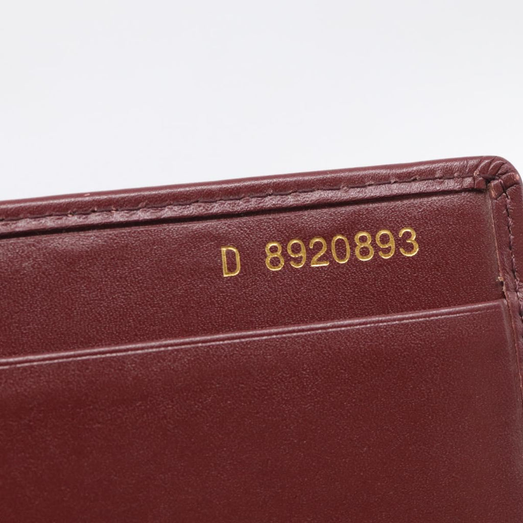Cartier Must Line Day Planner Cover Leather Bordeaux Gold Tone Auth am12861A
