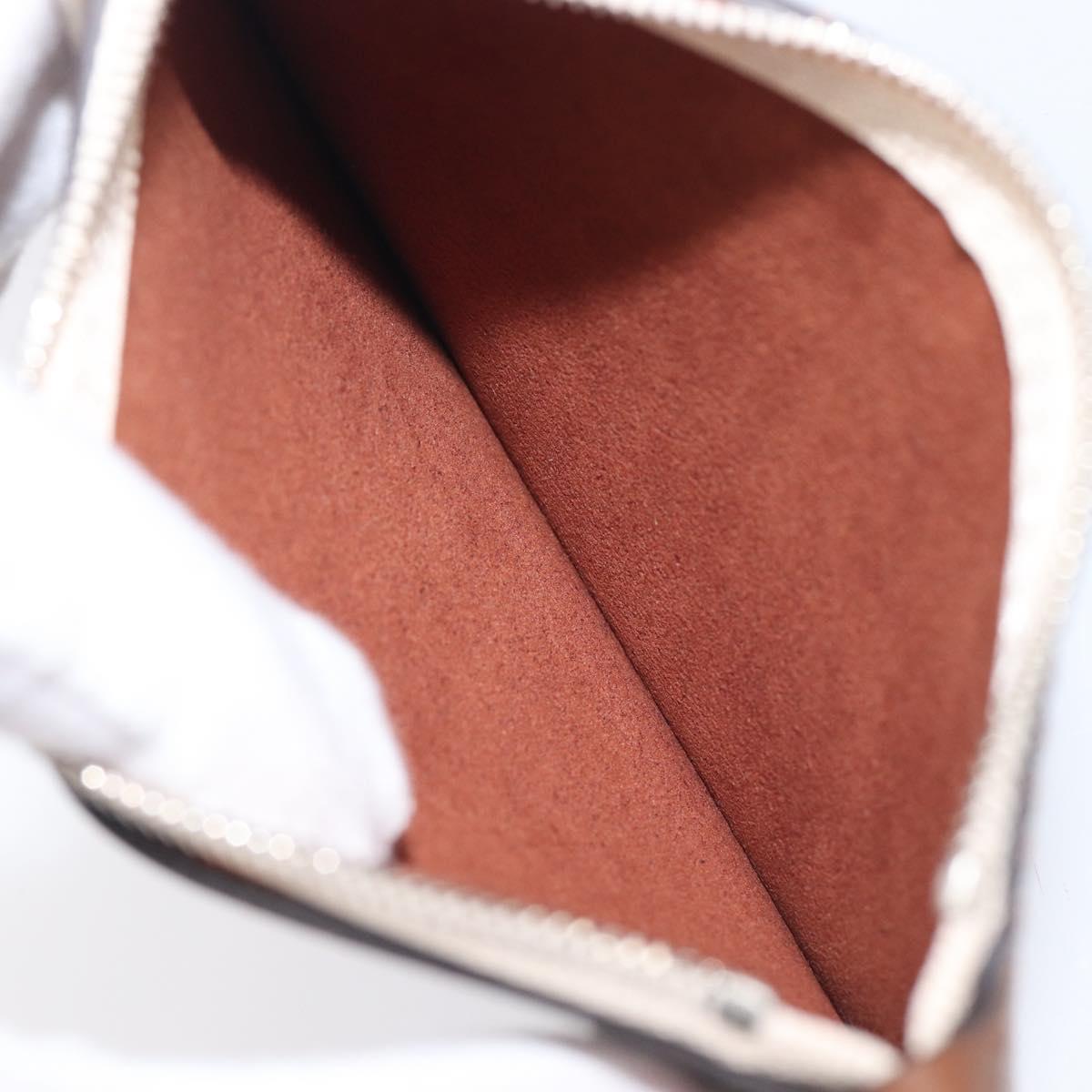 LOUIS VUITTON Mahina PM Pouch Leather Brown LV Auth am12934V