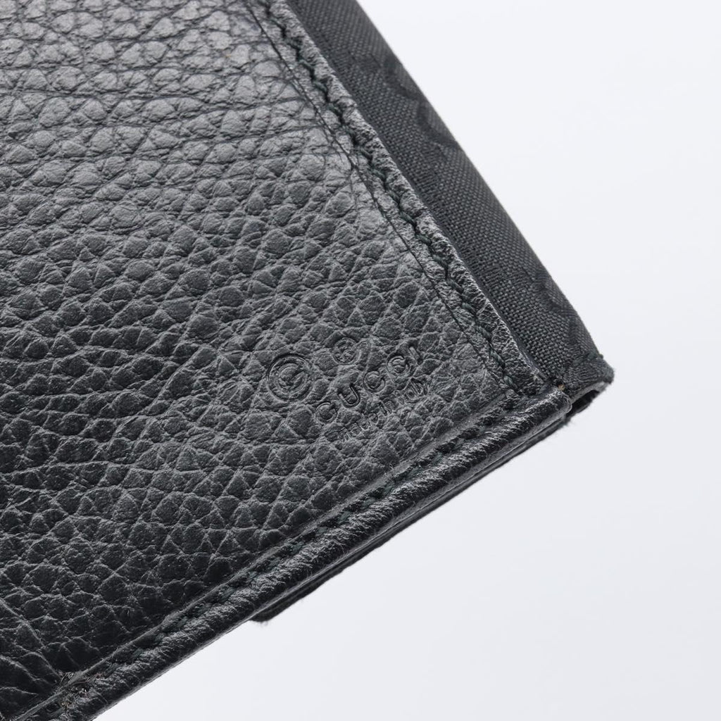 GUCCI GG Canvas Long Wallet Nylon Black Silver 231835 Auth am12944V