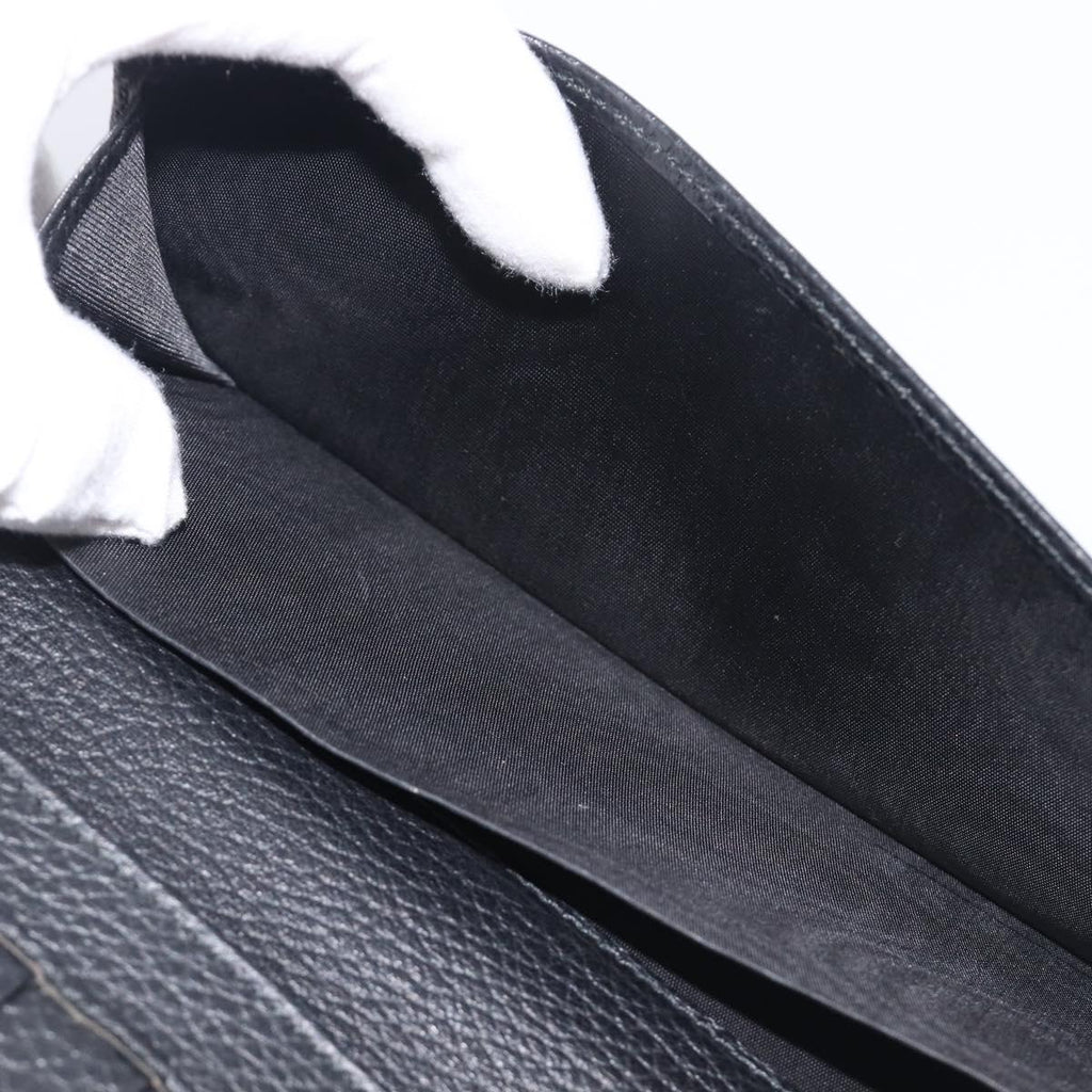 GUCCI GG Canvas Long Wallet Nylon Black Silver 231835 Auth am12944V
