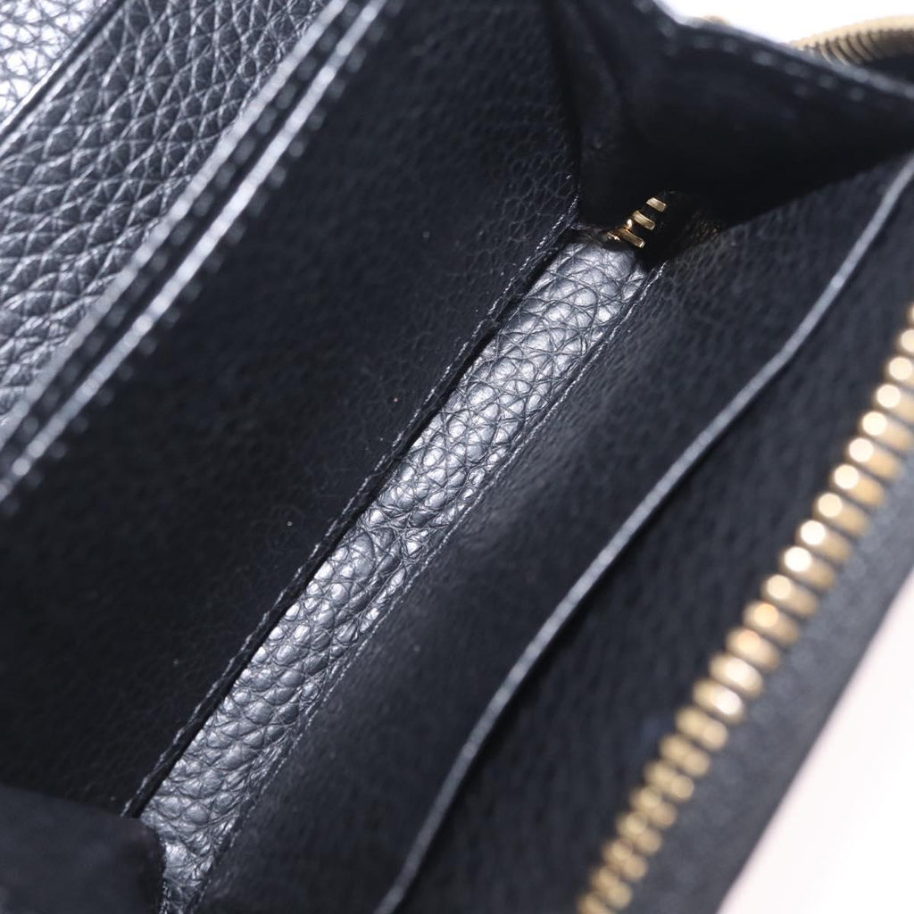Salvatore Ferragamo Gancini Coin Purse Taurillon Leather Black Auth am12960V