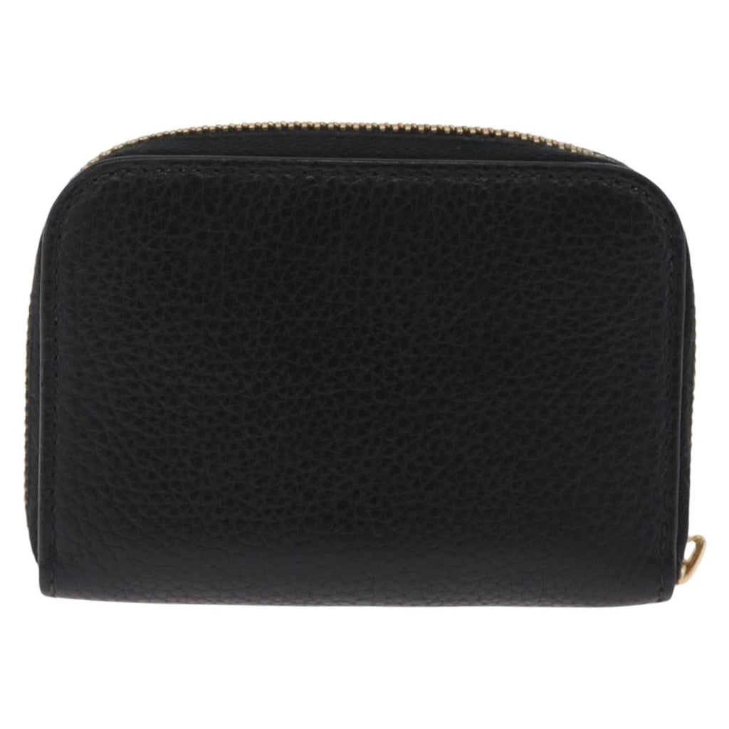 Salvatore Ferragamo Gancini Coin Purse Taurillon Leather Black Auth am12960V
