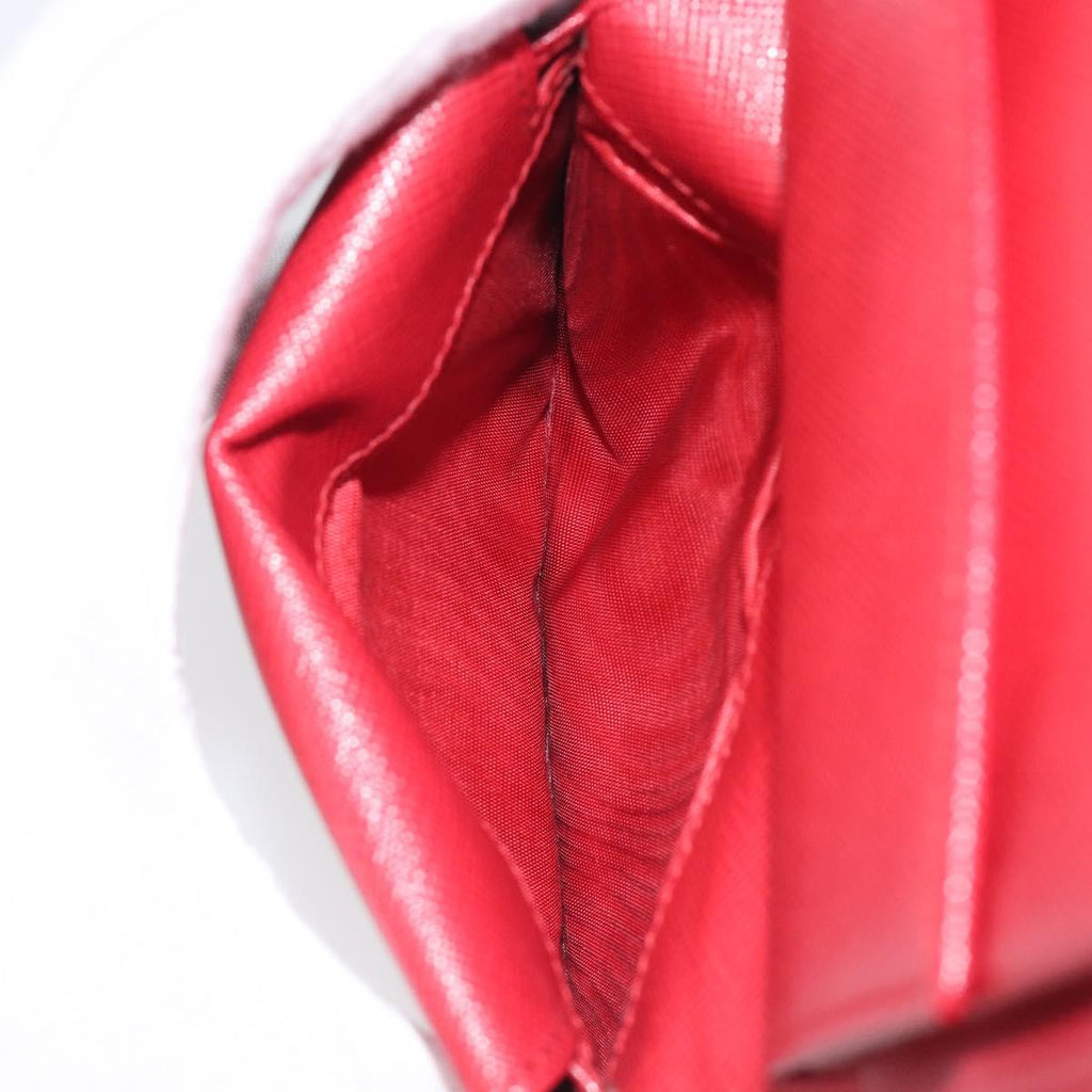 PRADA Bifold Wallet Saffiano leather Red Gold Auth am12983V