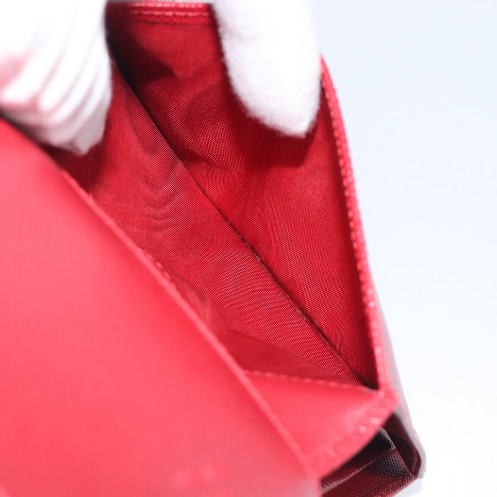 PRADA Bifold Wallet Saffiano leather Red Gold Auth am12983V