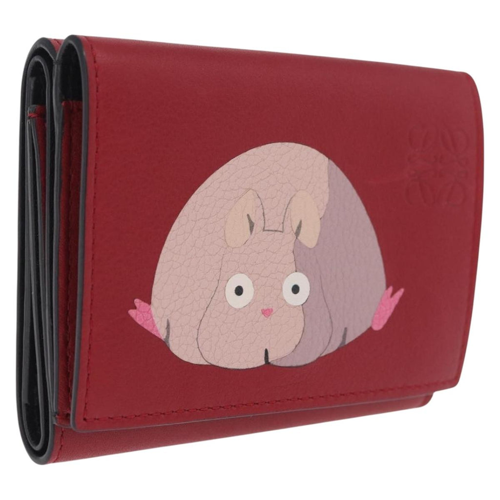 LOEWE Studio Ghibli Spirited Away Bo Mouse Wallet Leather Red Auth am12984SM