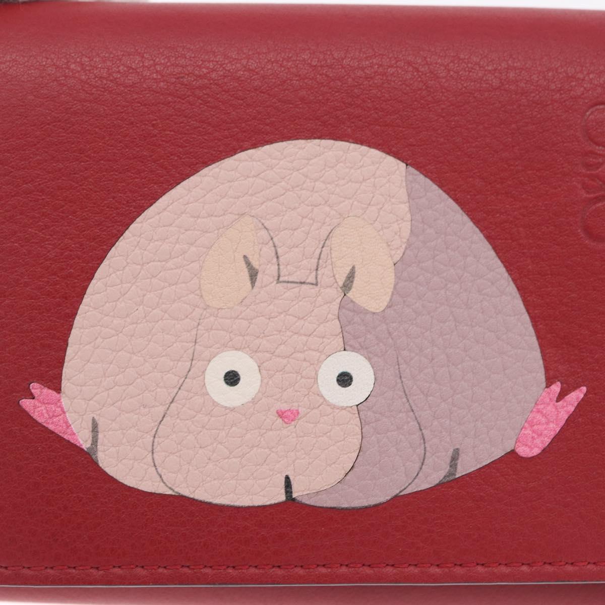 LOEWE Studio Ghibli Spirited Away Bo Mouse Wallet Leather Red Auth am12984SM