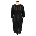 CHANEL One Piece Cotton Black CC Auth am9148