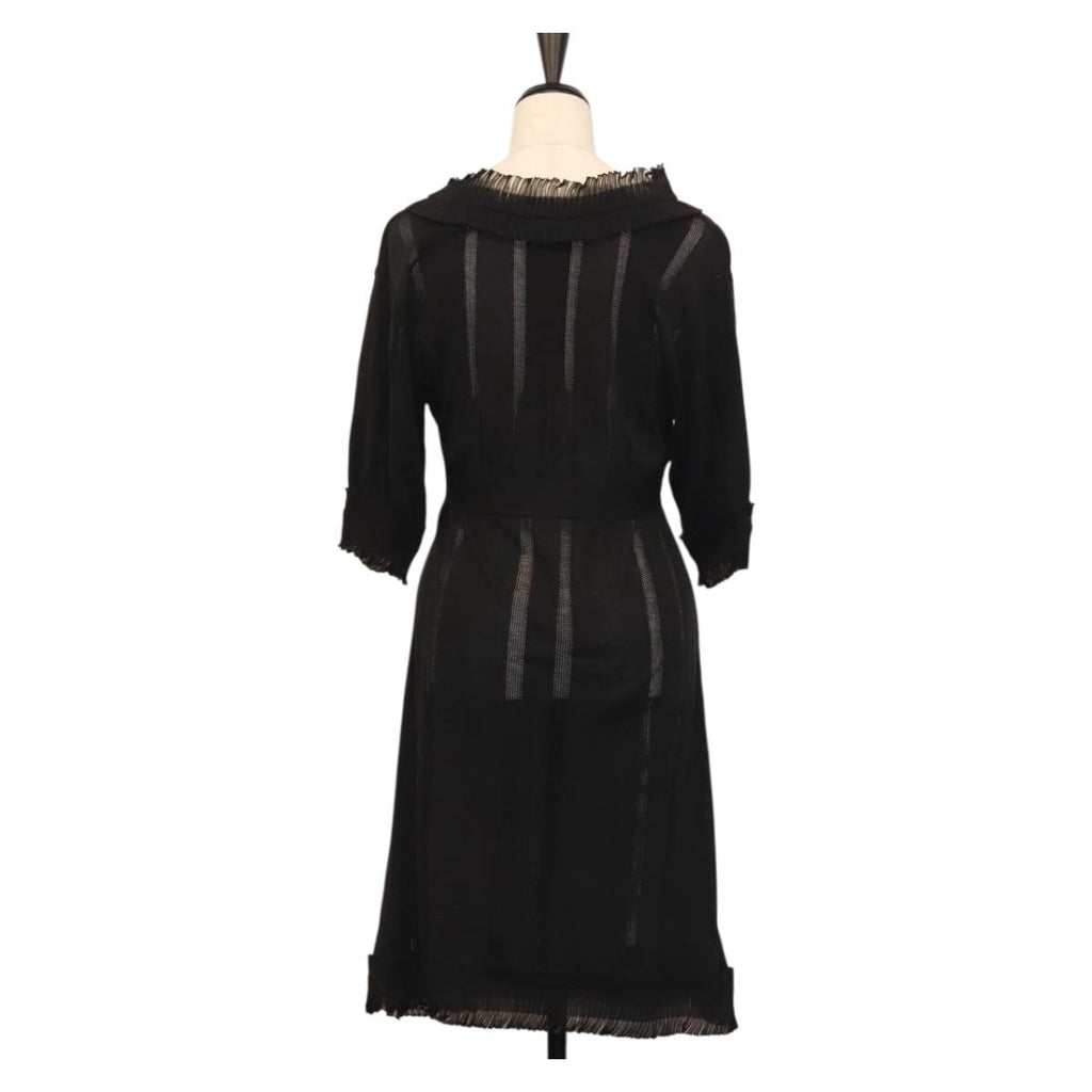 CHANEL One Piece Cotton Black CC Auth am9148