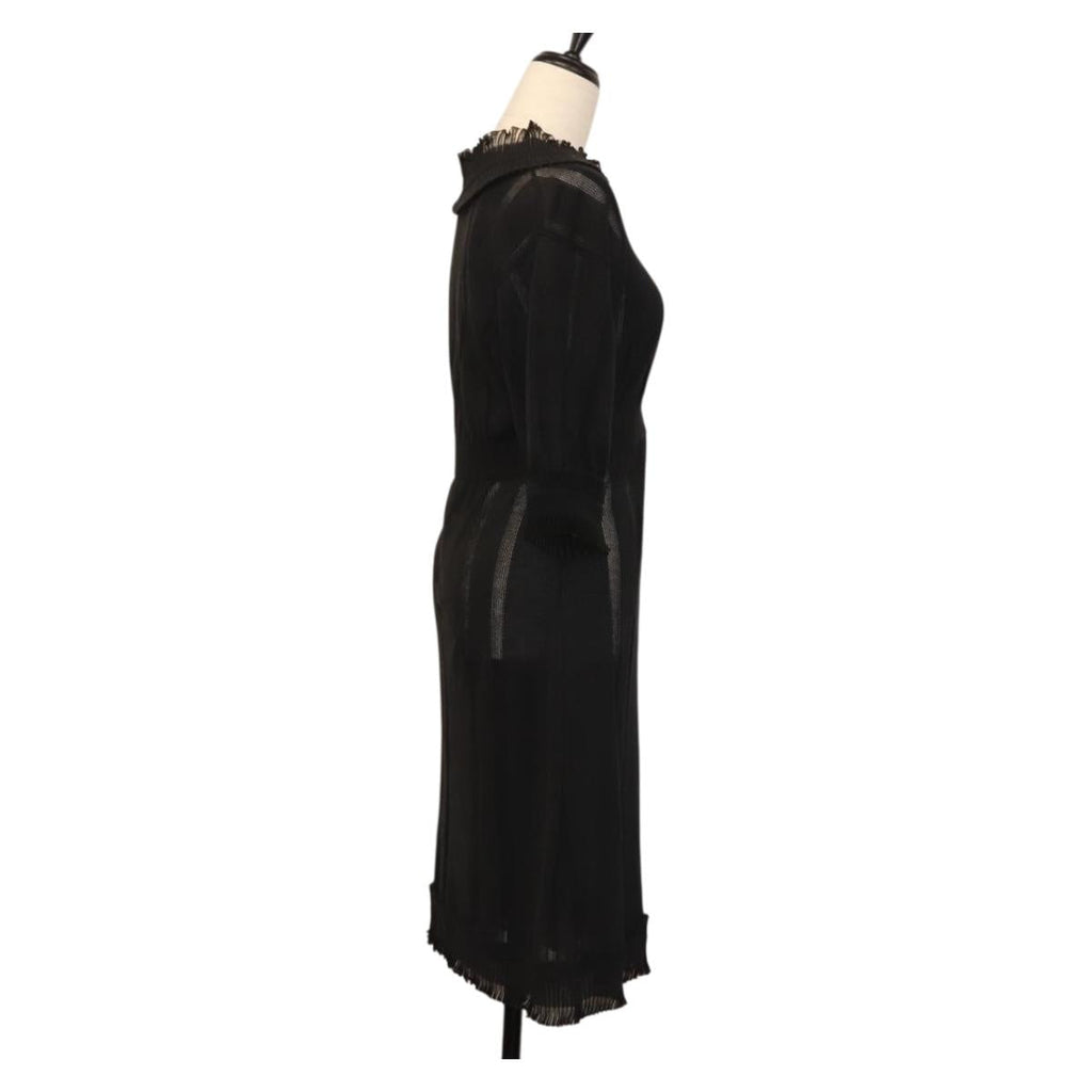 CHANEL One Piece Cotton Black CC Auth am9148
