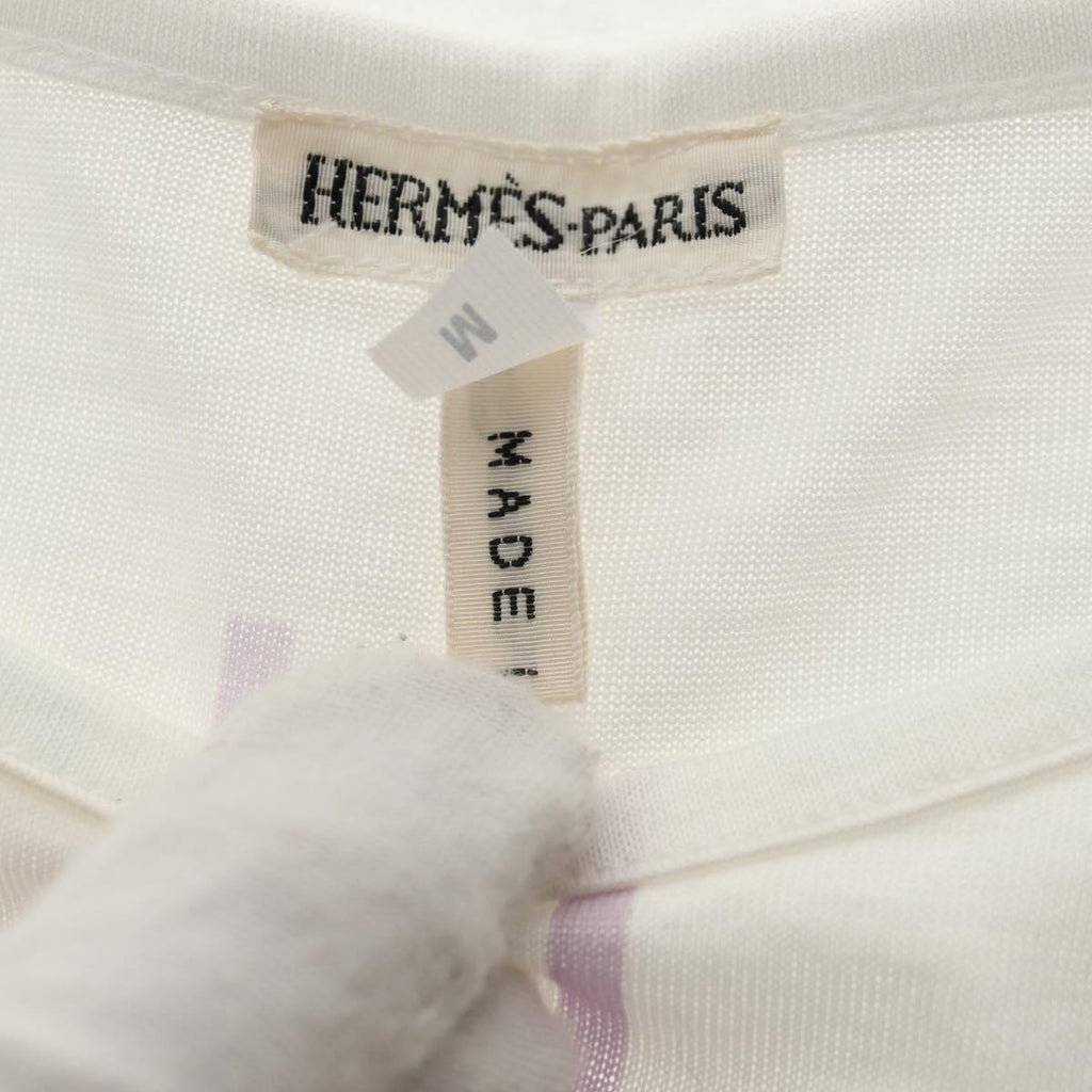 HERMES Margiela Period Short Sleeved T Shirt Cotton White Auth am9197V