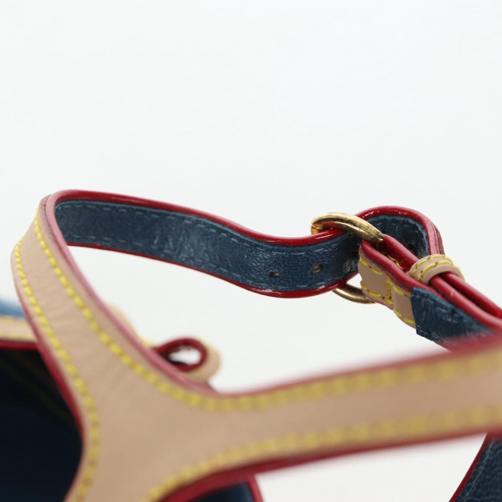 LOUIS VUITTON Monogram Denim Espadrille Sandals Blue LV Auth ar14173V