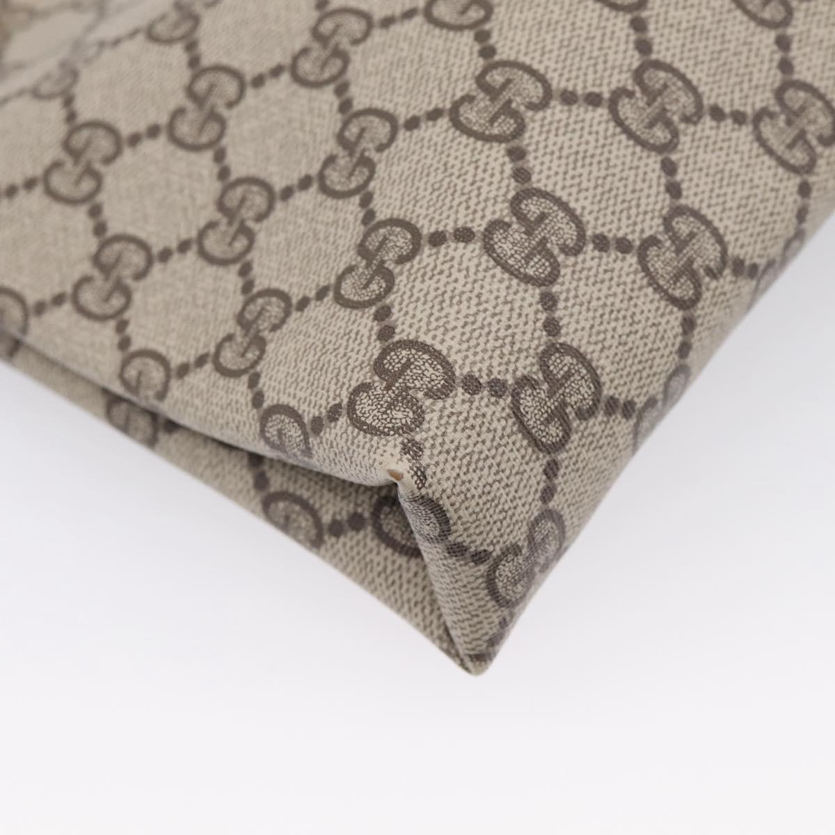 GUCCI GG Supreme Clutch Bag PVC Beige Gold 67 039 5229 Auth ar14346
