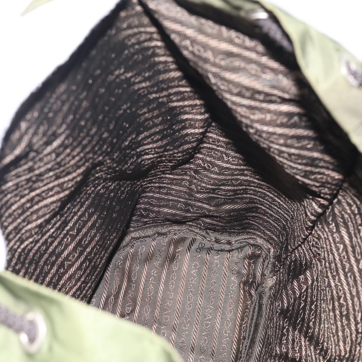 PRADA Backpack Nylon Green Silver Auth ar14348
