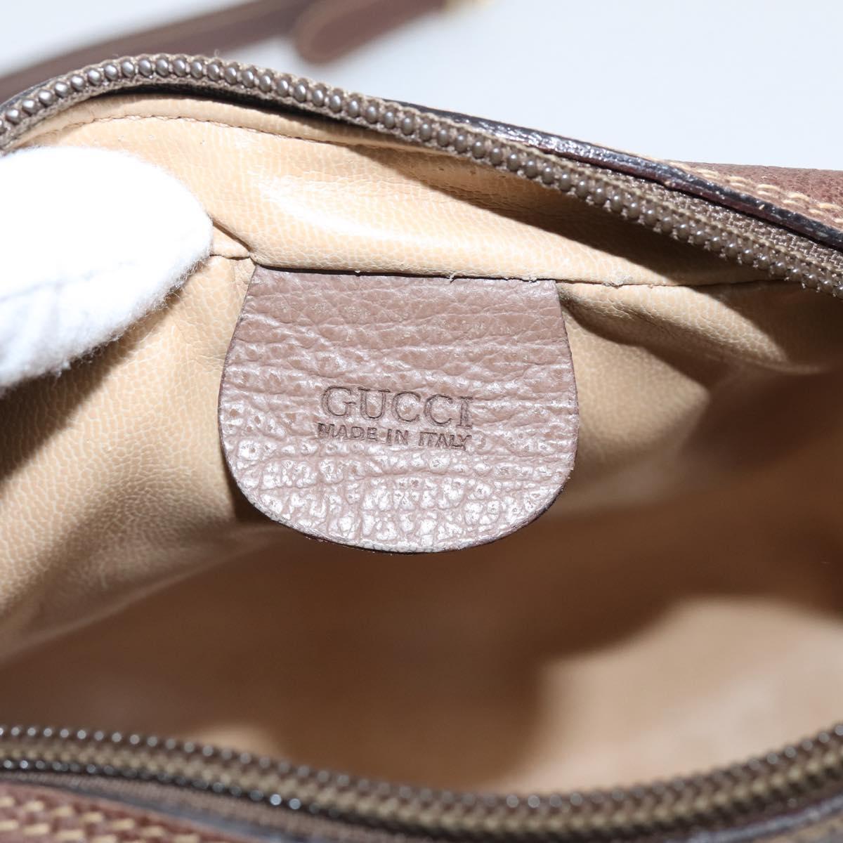 GUCCI GG Supreme Web Sherry Line Bag PVC Beige Gold 001 50 6655 Auth ar14356