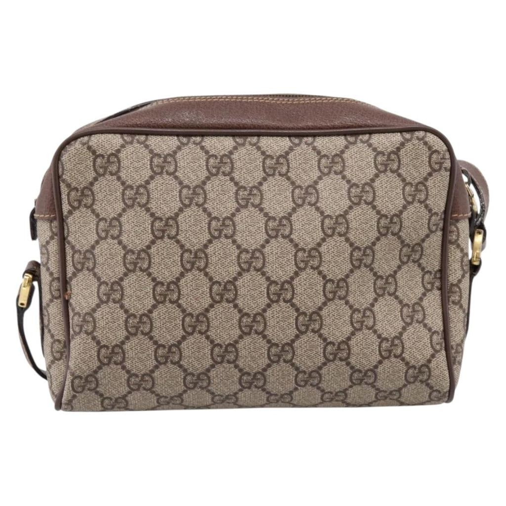 GUCCI GG Supreme Web Sherry Line Bag PVC Beige Gold 001 50 6655 Auth ar14356
