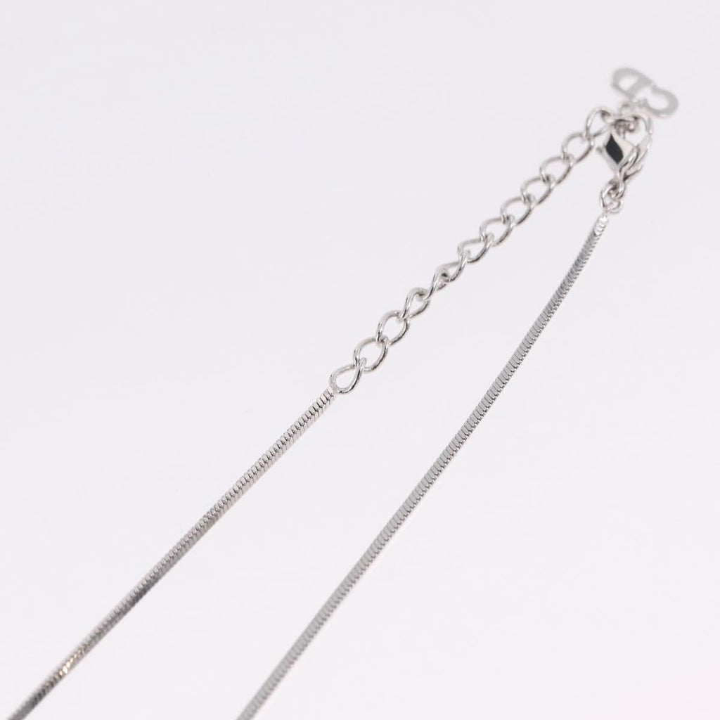 Christian Dior Necklace Metal Silver Auth ar14372V