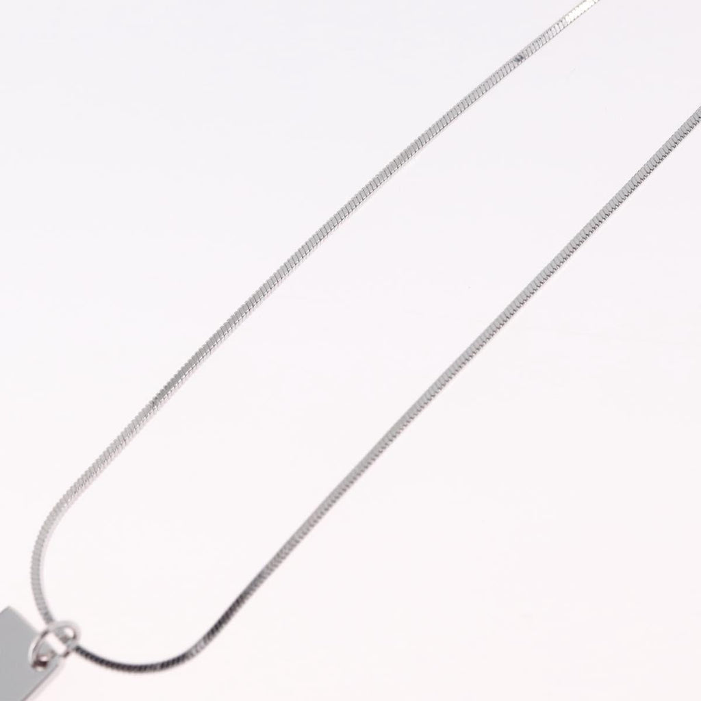 Christian Dior Necklace Metal Silver Auth ar14372V
