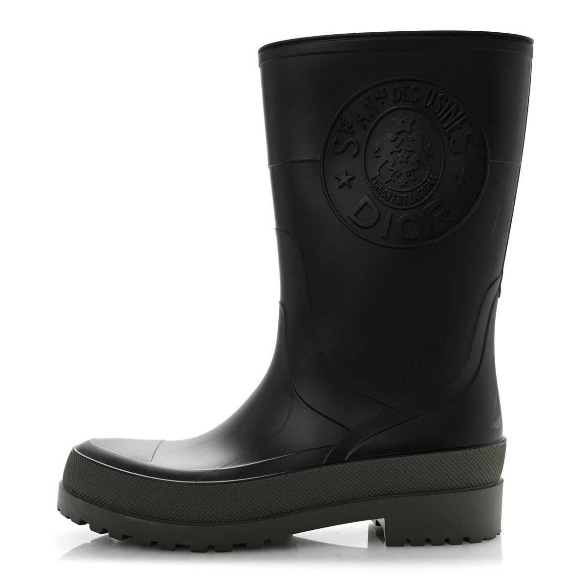 Rubber Diorunion Rain Boots 38 Black Military