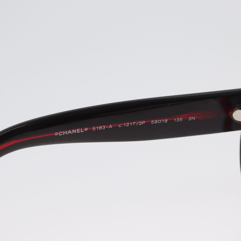 CHANEL COCO Mark Sunglasses plastic Red 5183-A CC Auth BA11304