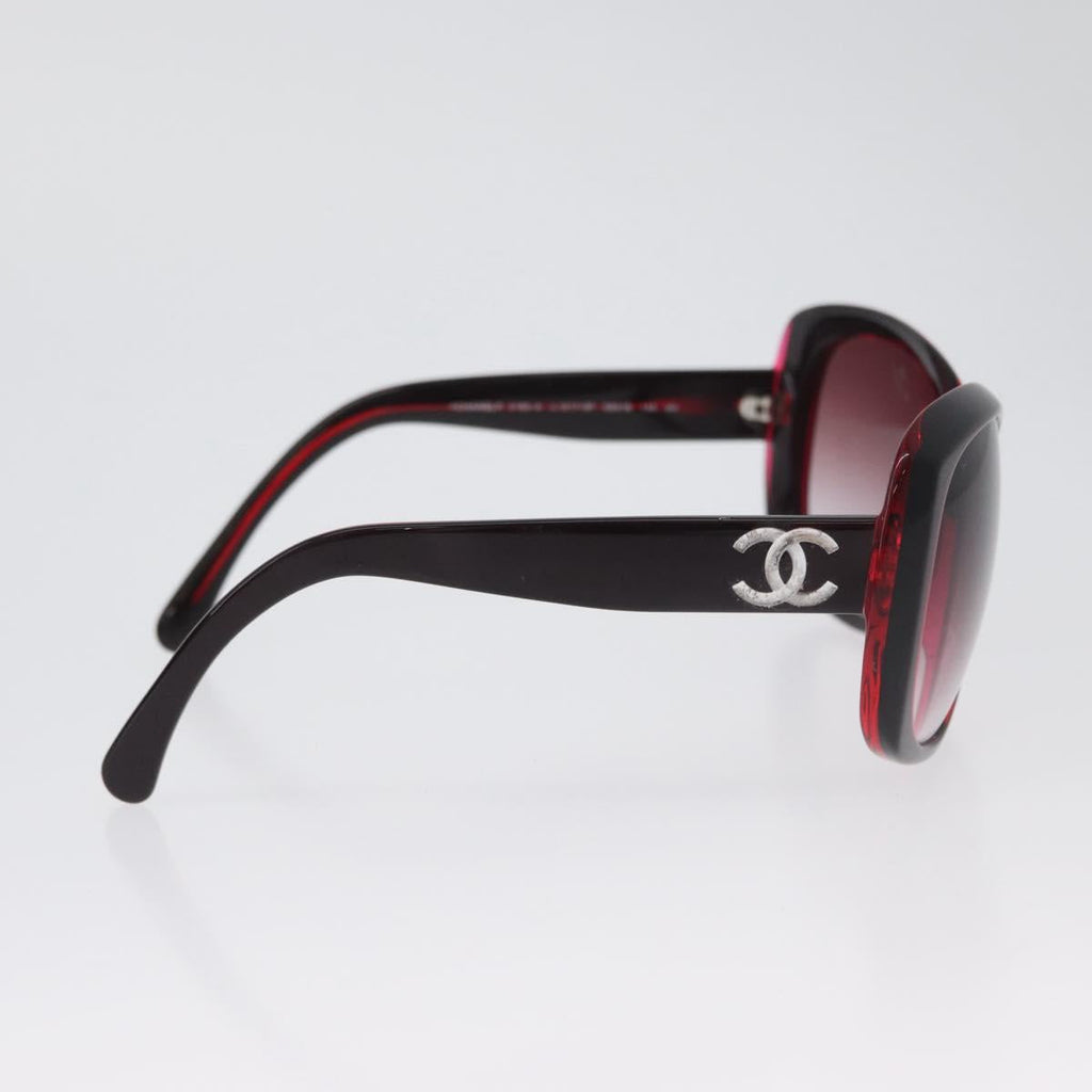 CHANEL COCO Mark Sunglasses plastic Red 5183-A CC Auth BA11304