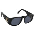CHANEL Sunglasses plastic Black CC Auth BA13228