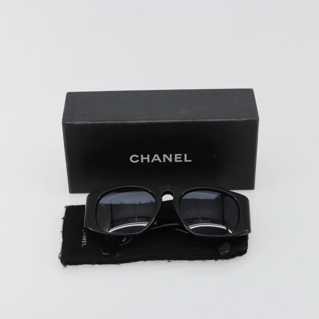 CHANEL Sunglasses plastic Black CC Auth BA13228