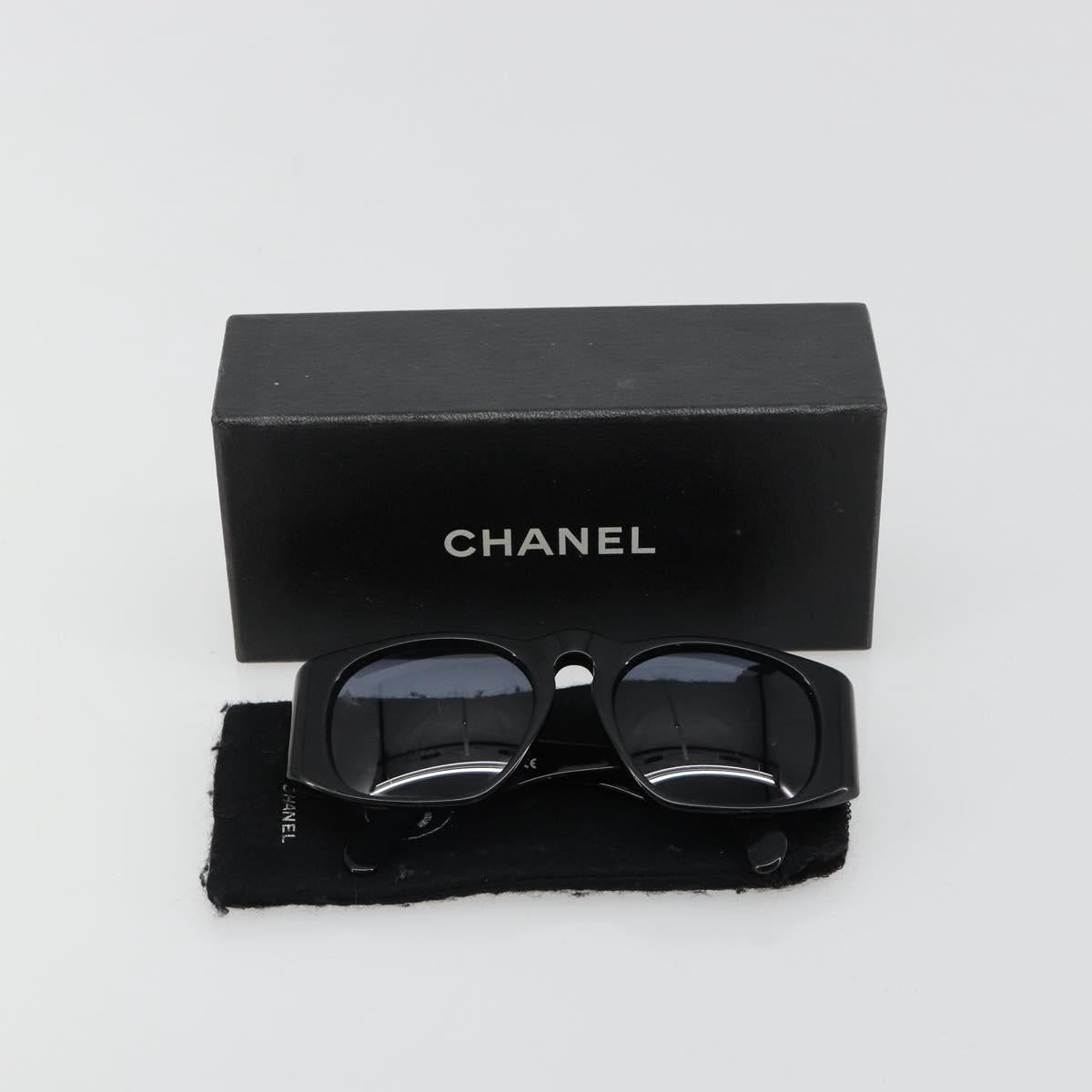CHANEL Sunglasses plastic Black CC Auth BA13228